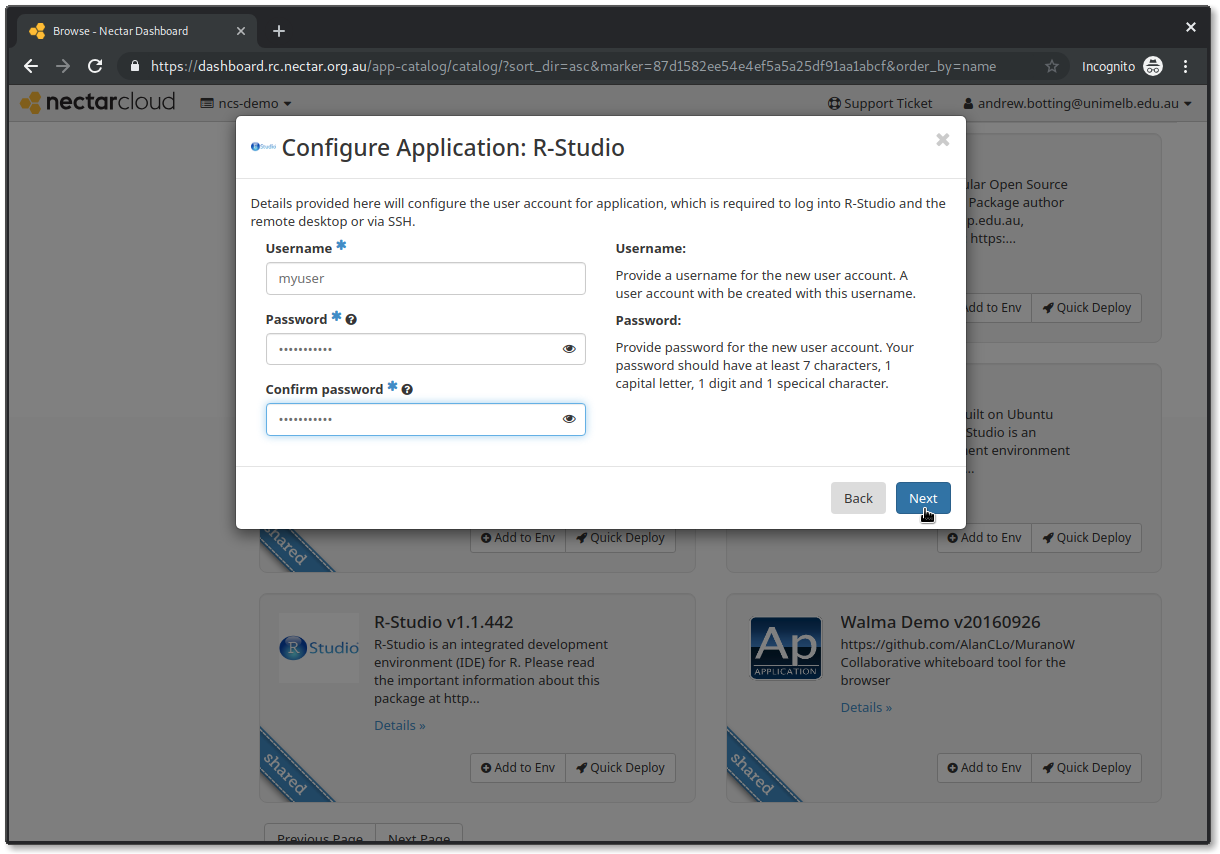 Configure user