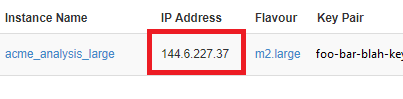 Instance details IP Address