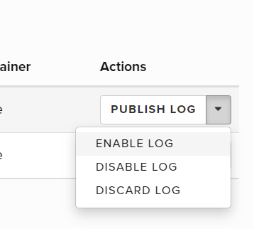 Database log tab page
