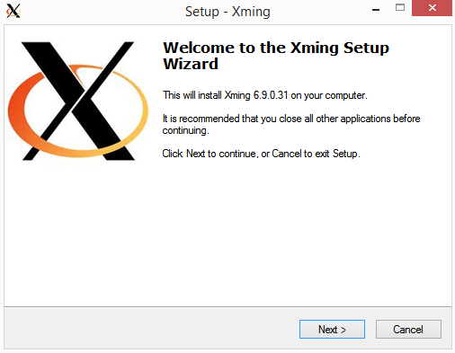 Xming Setup Wizard Page